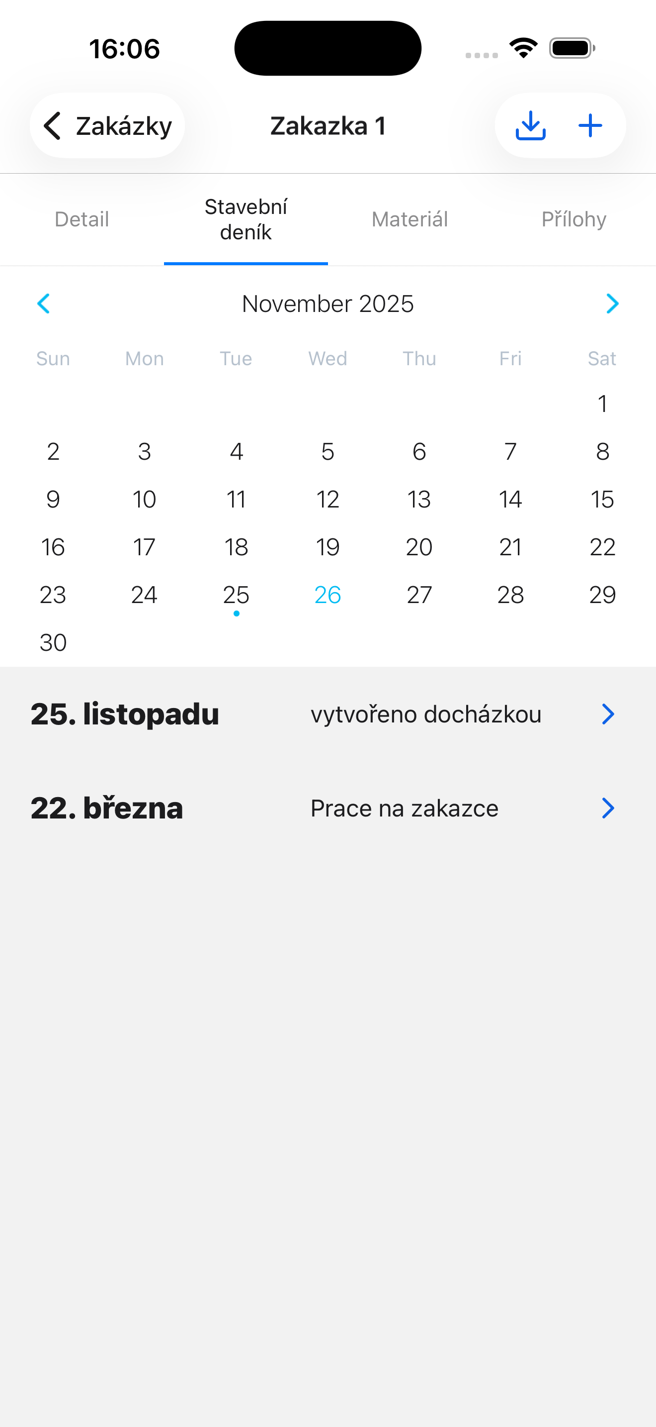 Stavební deník – iPhone